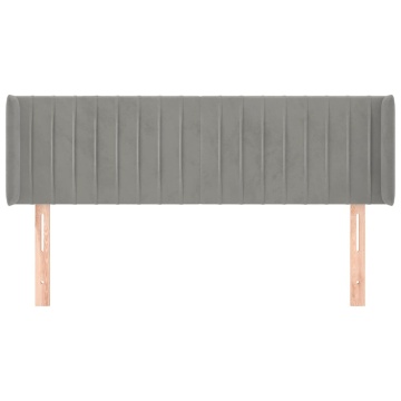 Tăblie de pat cu aripioare gri deschis 147x16x78/88 cm catifea - Img 3