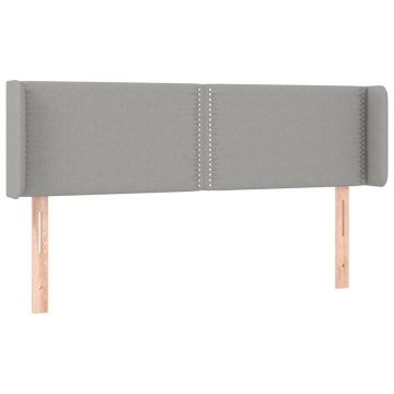 Tăblie de pat cu aripioare gri deschis 147x16x78/88 cm textil - Img 2