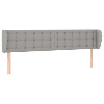 Tăblie de pat cu aripioare gri deschis 183x23x78/88 cm textil - Img 2