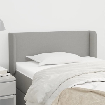 Tăblie de pat cu aripioare gri deschis 93x16x78/88 cm textil - Img 1