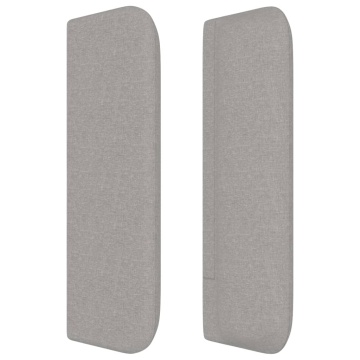 Tăblie de pat cu aripioare gri deschis 93x16x78/88 cm textil - Img 4