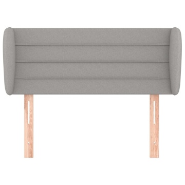 Tăblie de pat cu aripioare gri deschis 93x23x78/88 cm textil - Img 3