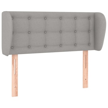Tăblie de pat cu aripioare gri deschis 93x23x78/88 cm textil - Img 2