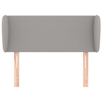 Tăblie de pat cu aripioare gri deschis 93x23x78/88 cm textil - Img 3