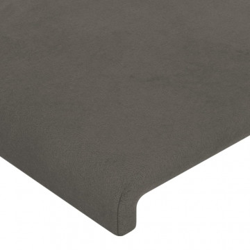 Tăblie de pat cu aripioare gri închis 103x23x118/128 cm catifea - Img 8