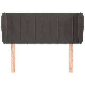 Tăblie de pat cu aripioare gri închis 103x23x78/88 cm catifea - Img 3