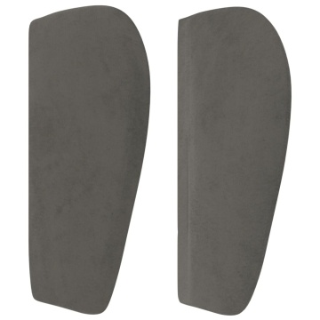 Tăblie de pat cu aripioare gri închis 163x23x78/88 cm catifea - Img 4