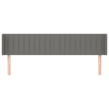 Tăblie de pat cu aripioare gri închis 183x16x78/88 cm textil - Img 3