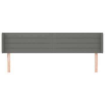 Tăblie de pat cu aripioare gri închis 203x16x78/88 cm textil - Img 3