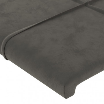 Tăblie de pat cu aripioare gri închis 83x23x78/88 cm catifea - Img 8