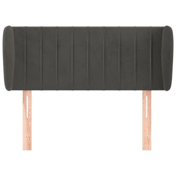 Tăblie de pat cu aripioare gri închis 93x23x78/88 cm catifea - Img 3