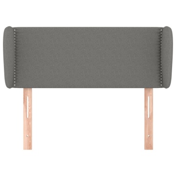 Tăblie de pat cu aripioare gri închis 93x23x78/88 cm textil - Img 3