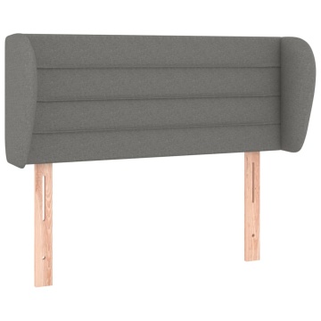 Tăblie de pat cu aripioare gri închis 93x23x78/88 cm textil - Img 2