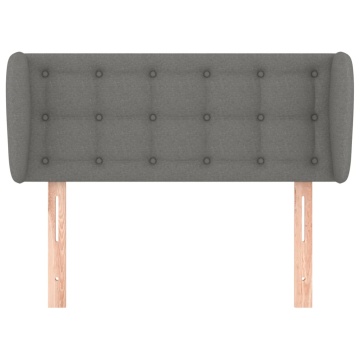 Tăblie de pat cu aripioare gri închis 93x23x78/88 cm textil - Img 3
