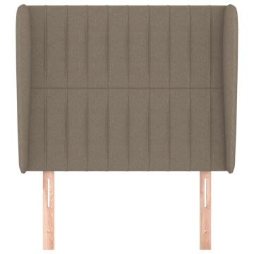 Tăblie de pat cu aripioare gri taupe 103x23x118/128 cm textil - Img 3