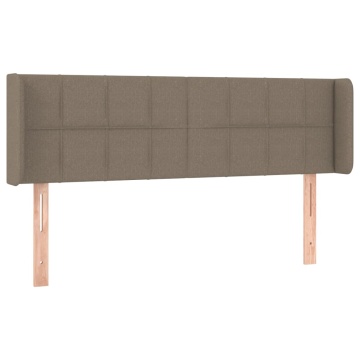 Tăblie de pat cu aripioare gri taupe 147x16x78/88 cm textil - Img 2