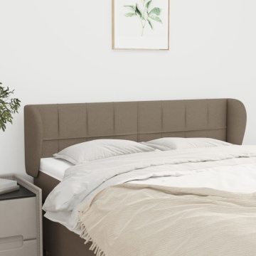 Tăblie de pat cu aripioare gri taupe 147x23x78/88 cm textil - Img 1