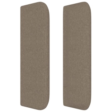 Tăblie de pat cu aripioare gri taupe 183x16x78/88 cm textil - Img 4