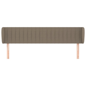 Tăblie de pat cu aripioare gri taupe 183x23x78/88 cm textil - Img 3