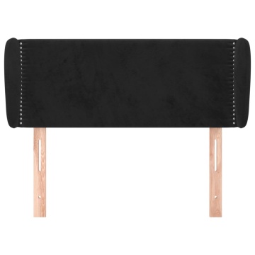 Tăblie de pat cu aripioare negru 103x23x78/88 cm catifea - Img 3