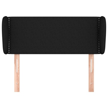 Tăblie de pat cu aripioare negru 83x23x78/88 cm material textil - Img 3