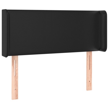 Tăblie de pat cu aripioare negru 93x16x78/88 cm piele ecologică - Img 2