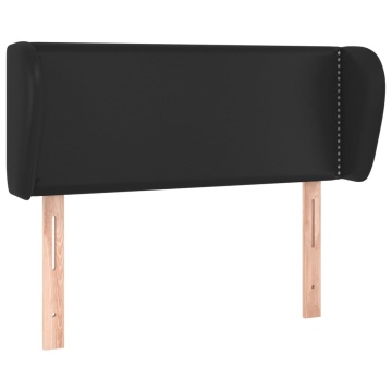 Tăblie de pat cu aripioare negru 93x23x78/88 cm piele ecologică - Img 2