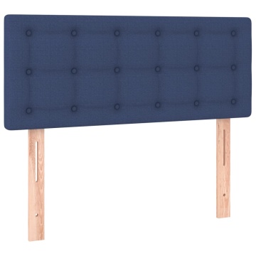 Tăblie de pat cu LED, albastru, 100x5x78/88 cm, textil - Img 4