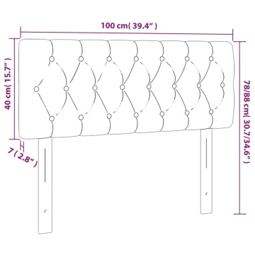Tăblie de pat cu LED, albastru, 100x7x78/88 cm, textil - Img 5