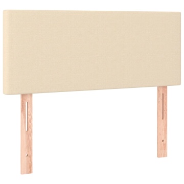 Tăblie de pat cu LED, crem, 100x5x78/88 cm, textil - Img 4
