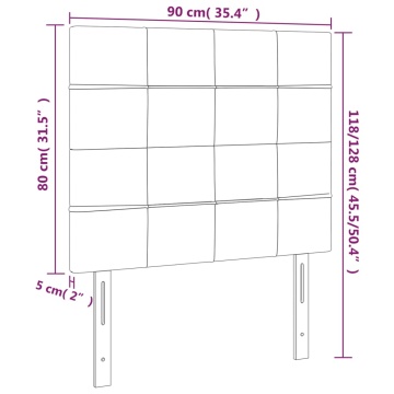 Tăblie de pat cu LED, crem, 90x5x118/128 cm, textil - Img 5