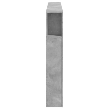 Tăblie de pat cu LED, gri beton, 180x18,5x103,5 cm, lemn - Img 6