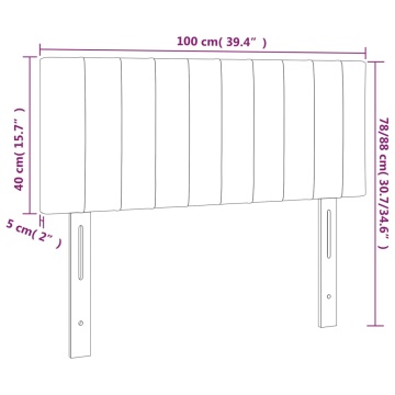 Tăblie de pat cu LED, gri deschis, 100x5x78/88 cm, textil - Img 5