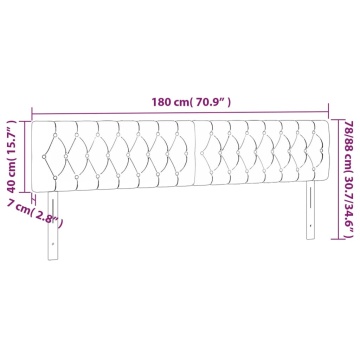 Tăblie de pat cu LED, gri deschis, 180x7x78/88 cm, textil - Img 5