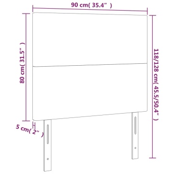 Tăblie de pat cu LED, gri deschis, 90x5x118/128 cm, textil - Img 5