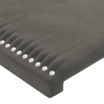Tăblie de pat cu LED, gri închis, 93x16x118/128 cm, catifea - Img 6