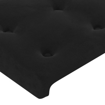 Tăblie de pat cu LED, negru, 100x5x118/128 cm, catifea - Img 6