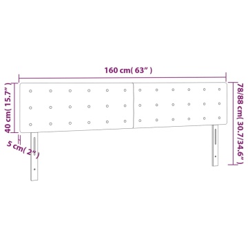 Tăblie de pat cu LED, negru, 160x5x78/88 cm, catifea - Img 5
