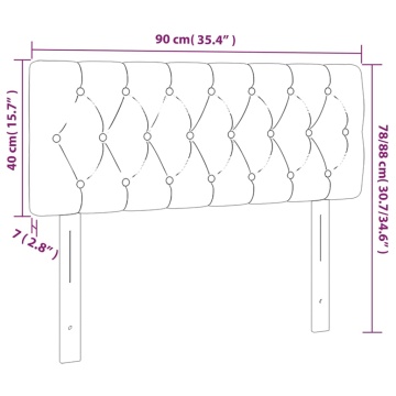 Tăblie de pat cu LED, negru, 90x7x78/88 cm, textil - Img 5