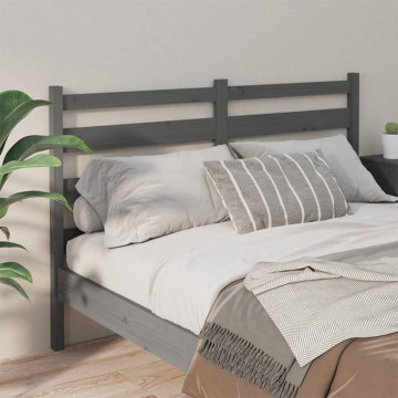Tăblie de pat, gri, 126x4x100 cm, lemn masiv de pin - Img 3