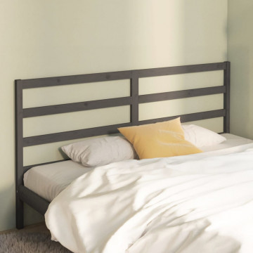 Tăblie de pat, gri, 206x4x100 cm, lemn masiv de pin - Img 1
