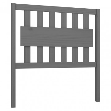 Tăblie de pat, gri, 95,5x4x100 cm, lemn masiv de pin - Img 2