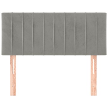 Tăblie de pat, gri deschis, 100x5x78/88 cm, catifea - Img 3