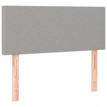 Tăblie de pat, gri deschis, 100x5x78/88 cm, textil - Img 2