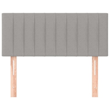 Tăblie de pat, gri deschis, 90x5x78/88 cm, textil - Img 3