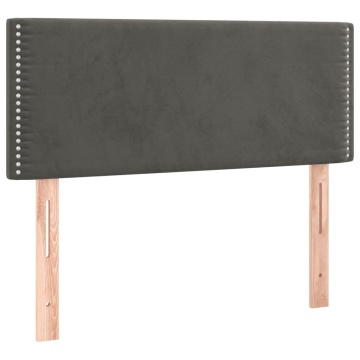 Tăblie de pat, gri închis, 100x5x78/88 cm, catifea - Img 2