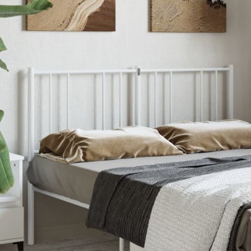 Tăblie de pat metalică, alb, 120 cm - Img 1