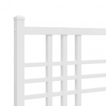 Tăblie de pat metalică, alb, 180 cm - Img 6
