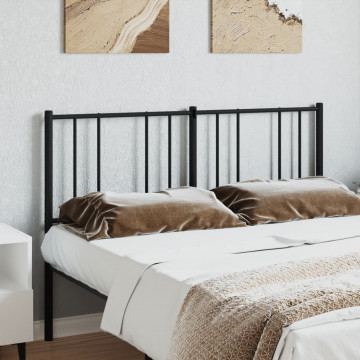 Tăblie de pat metalică, negru, 160 cm - Img 3