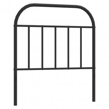 Tăblie de pat metalică, negru, 90 cm - Img 2